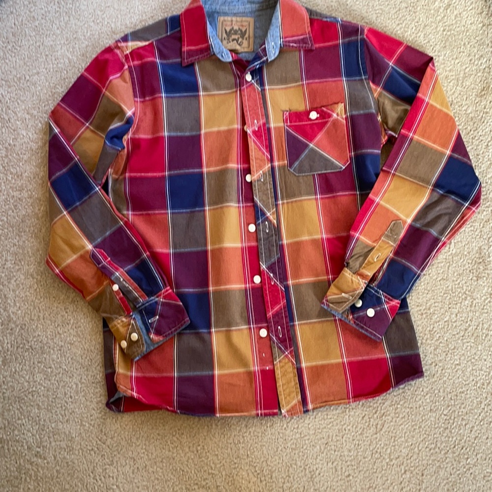 Plaid, long sleeve,front button shirt